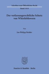 book Der verfassungsrechtliche Schutz von Whistleblowern