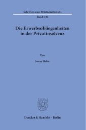 book Die Erwerbsobliegenheiten in der Privatinsolvenz