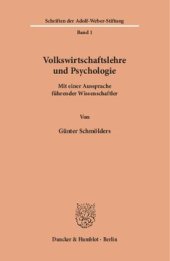 book Volkswirtschaftslehre und Psychologie: Mit einer Aussprache führender Wissenschaftler