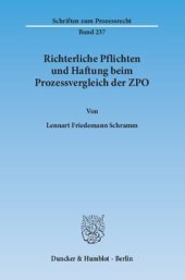 book Richterliche Pflichten und Haftung beim Prozessvergleich der ZPO