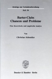 book Barter-Clubs - Chancen und Probleme: Eine theoretische und empirische Analyse