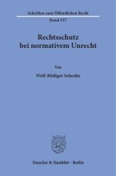 book Rechtsschutz bei normativem Unrecht