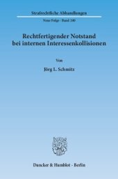 book Rechtfertigender Notstand bei internen Interessenkollisionen