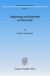 book Regierung und Kontrolle in Österreich