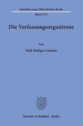 book Die Verfassungsorgantreue