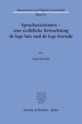 book Sprachassistenten – eine rechtliche Betrachtung de lege lata und de lege ferenda