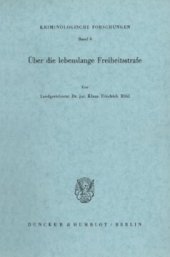 book Über die lebenslange Freiheitsstrafe