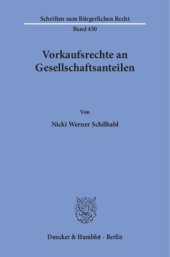 book Vorkaufsrechte an Gesellschaftsanteilen