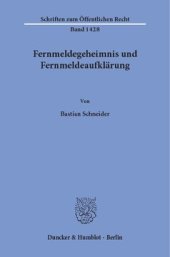 book Fernmeldegeheimnis und Fernmeldeaufklärung