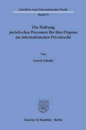 book Die Haftung juristischer Personen für ihre Organe im internationalen Privatrecht