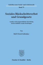 book Soziales Rückschrittsverbot und Grundgesetz: Aspekte verfassungsrechtlicher Einwirkung auf die Stabilität sozialer Rechtslagen