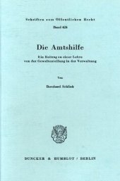 book Die Amtshilfe: Ein Beitrag zu einer Lehre von der Gewaltenteilung in der Verwaltung