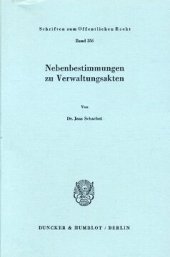 book Nebenbestimmungen zu Verwaltungsakten