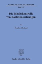 book Die Inhaltskontrolle von Koalitionssatzungen