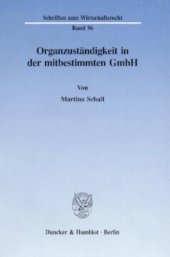 book Organzuständigkeit in der mitbestimmten GmbH