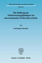 book Die Haftung des Vollstreckungsgläubigers im internationalen Zivilrechtsverkehr