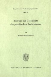 book Beiträge zur Geschichte des preußischen Rechtsstaates