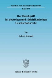 book Der Durchgriff im deutschen und südafrikanischen Gesellschaftsrecht