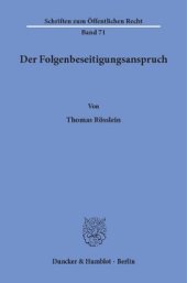 book Der Folgenbeseitigungsanspruch