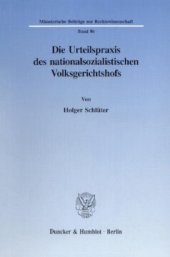 book Die Urteilspraxis des nationalsozialistischen Volksgerichtshofs