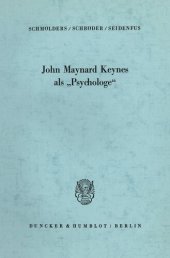 book John Maynard Keynes als »Psychologe«