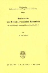 book Sozialrecht und Recht der sozialen Sicherheit: Die Begriffsbildung in Deutschland, Frankreich und der Schweiz