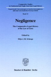 book Negligence: The Comparative Legal History of the Law of Torts