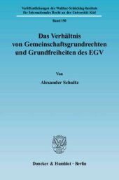 book Das Verhältnis von Gemeinschaftsgrundrechten und Grundfreiheiten des EGV