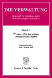 book Wissen - Zur kognitiven Dimension des Rechts