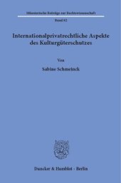 book Internationalprivatrechtliche Aspekte des Kulturgüterschutzes