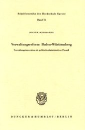 book Verwaltungsreform Baden-Württemberg: Verwaltungsinnovation als politisch-administrativer Prozeß