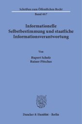 book Informationelle Selbstbestimmung und staatliche Informationsverantwortung