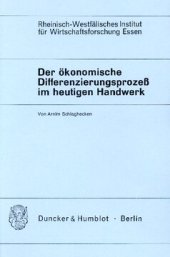 book Der ökonomische Differenzierungsprozeß im heutigen Handwerk