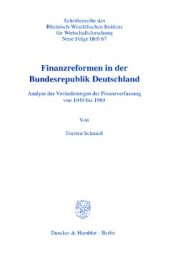 book Finanzreformen in der Bundesrepublik Deutschland: Analyse der Veränderungen der Finanzverfassung von 1949 bis 1989