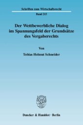 book Der Wettbewerbliche Dialog im Spannungsfeld der Grundsätze des Vergaberechts