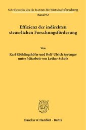 book Effizienz der indirekten steuerlichen Forschungsförderung