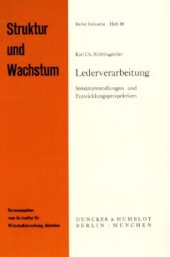 book Lederverarbeitung: Strukturwandlungen und Entwicklungsperspektiven