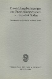 book Entwicklungsbedingungen und Entwicklungschancen der Republik Sudan