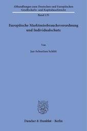 book Europäische Marktmissbrauchsverordnung und Individualschutz