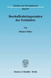 book Beschaffenheitsgarantien des Verkäufers