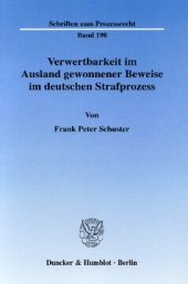 book Verwertbarkeit im Ausland gewonnener Beweise im deutschen Strafprozess