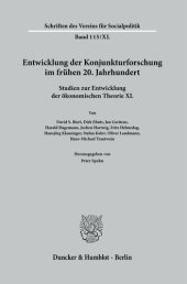 book Entwicklung der Konjunkturforschung im frühen 20. Jahrhundert: Studien zur Entwicklung der ökonomischen Theorie XL