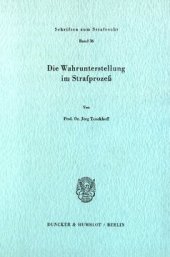 book Die Wahrunterstellung im Strafprozeß