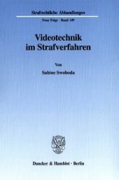 book Videotechnik im Strafverfahren