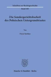 book Die Sondergerichtsbarkeit des Polnischen Untergrundstaates