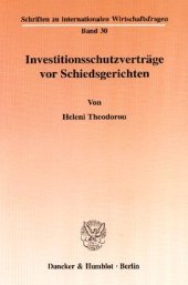 book Investitionsschutzverträge vor Schiedsgerichten