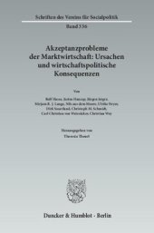 book Akzeptanzprobleme der Marktwirtschaft: Ursachen und wirtschaftspolitische Konsequenzen