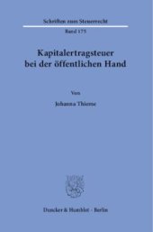 book Kapitalertragsteuer bei der öffentlichen Hand