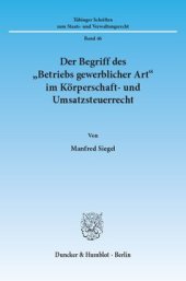 book Der Begriff des »Betriebs gewerblicher Art« im Körperschaft- und Umsatzsteuerrecht