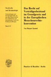 book Das Recht auf Verteidigerbeistand im Grundgesetz und in der Europäischen Menschenrechtskonvention